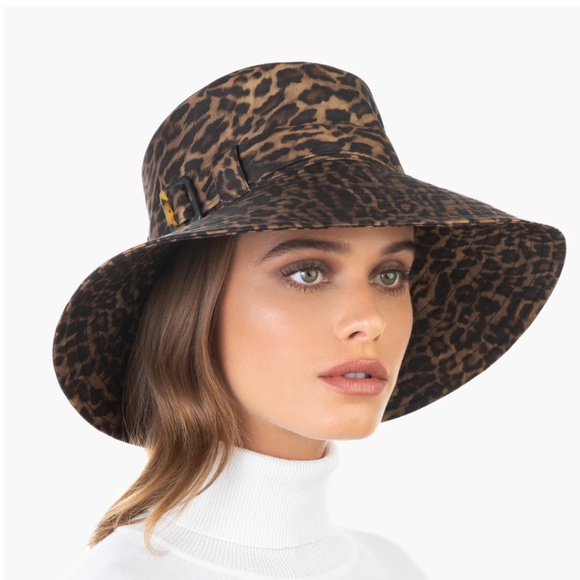 Eric Javits‎ Kaya Packable Rain Hat in Leopard. - Picture 1 of 7